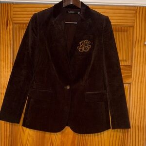 Lauren Ralph Lauren Dark Brown Corduroy Blazer Size 4